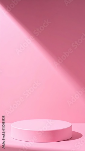 A soft pink surface illuminated by gentle light streaming in from above, creating a warm, inviting atmosphere with subtle shadows and highlights.