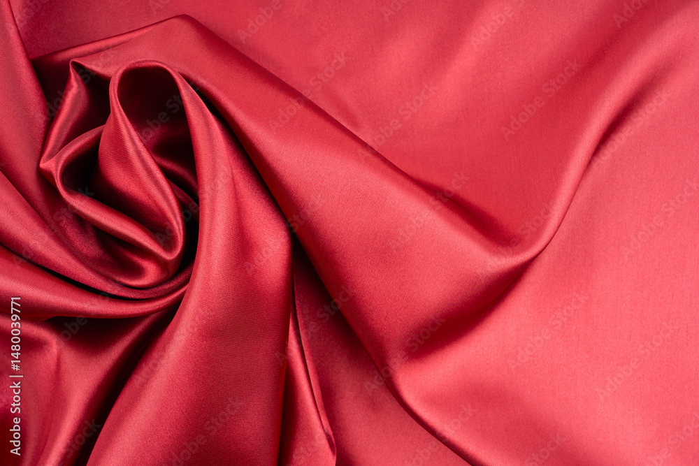 Obraz premium Red fabric textile texture background.