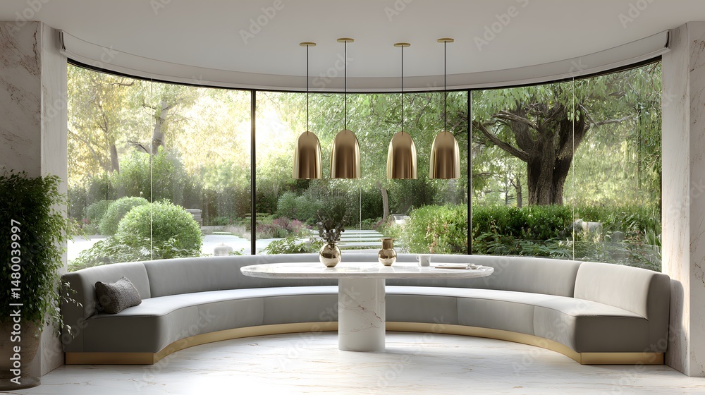 Fototapeta premium Floating Breakfast Nook by Bay Window
