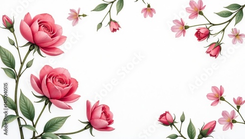 Wallpaper Mural Delicate, small-scale floral print on white background, design, elegant, art Torontodigital.ca