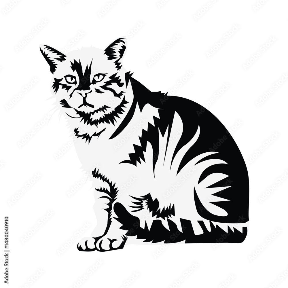 Fototapeta premium Cat illustration design template