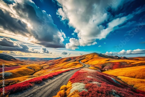 Abstract Grainy Texture Landscape: Modern Design Background