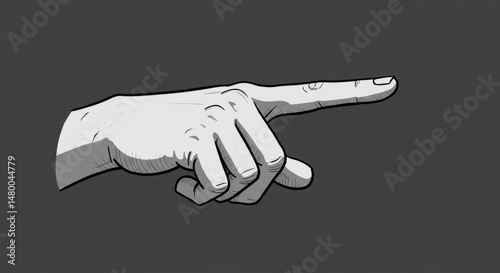 Powerful hand gesture directs your attention powerfully designed graphic art