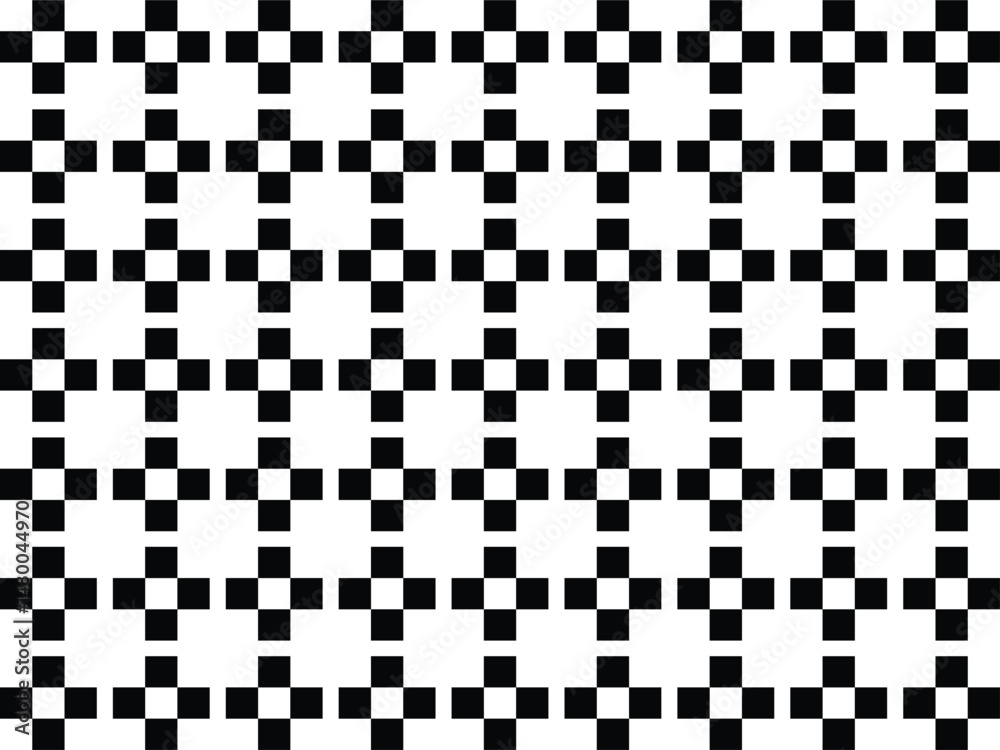 Fototapeta premium Minimal pixel square pattern in black and white. clean geometric backgrounds.