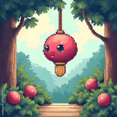 An adorable 8-bit pixel art