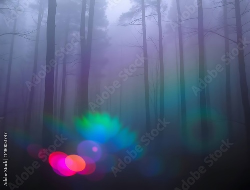 Misty Forest with Ethereal Glow.