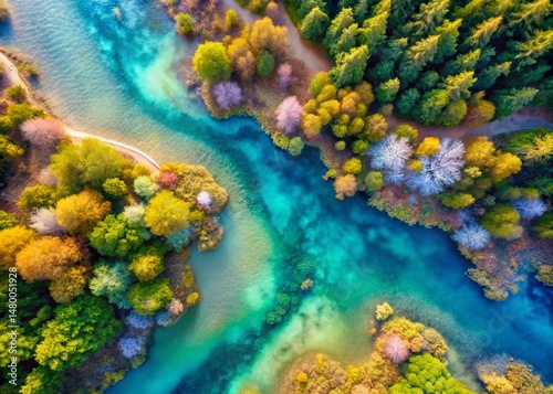 Aerial Abstract Biophilic Art: Soft Fade & Subtle Texture Drone Photography