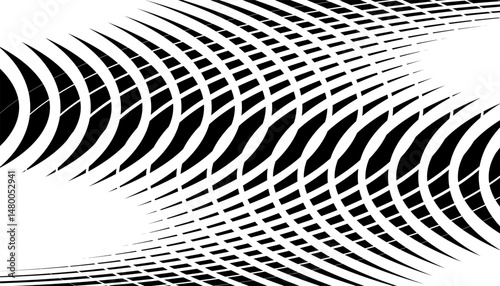 Black and white dynamic wavy pattern for modern background and jersey design. Smooth transition with dynamic effect. Easily resized and recoloured at your discretion. Vector Format Illustration 