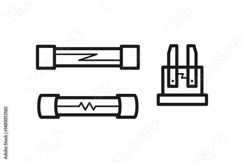 electrical fuse icon and outline