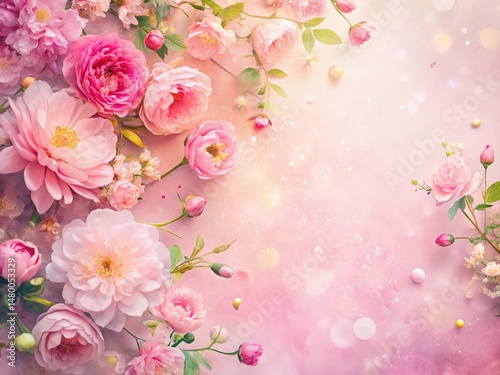 Aerial Pink Floral Watercolor Texture for Mother's Day