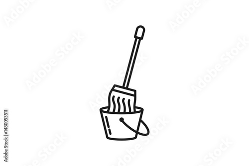 mop dipped in bucket icon