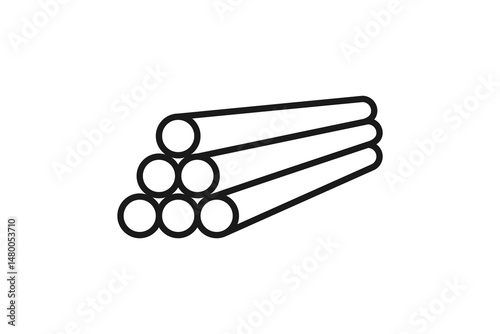 stack of PVC pipes icon outline