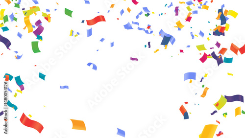 Celebration background with colorful confetti festive party decorations vector illustration