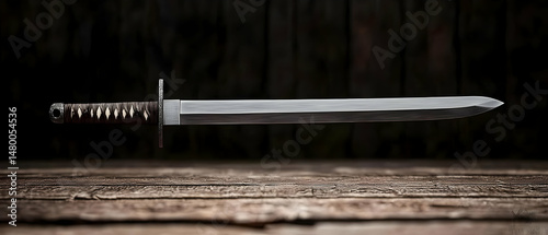 Long Sword On Wooden Table