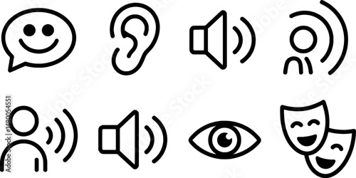 Communication Icons Speech, Hearing, Vision, and Sound