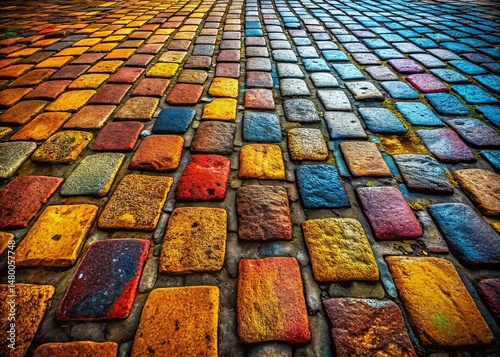 Antique Cobblestone Brick Journaling Page Texture: Panoramic Background Design Inspiration