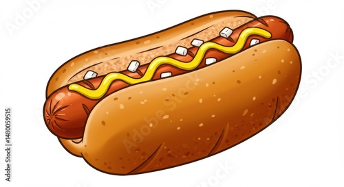 Delicious hot dog mustard relish appetizing yummy treat perfect snack