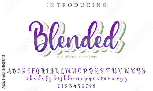 Blended Font Stylish brush painted an uppercase vector letters, alphabet, typeface