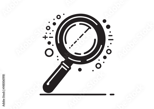 Magnifying Glass Icon, Magnifying Glass Silhouette Vector