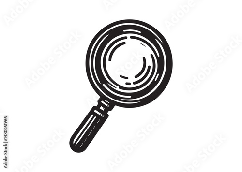 Magnifying Glass Icon, Magnifying Glass Silhouette Vector