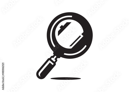 Magnifying Glass Icon, Magnifying Glass Silhouette Vector