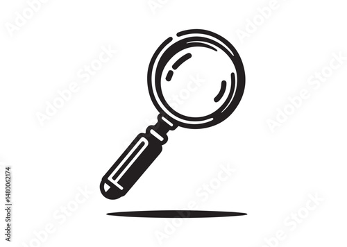 Magnifying Glass Icon, Magnifying Glass Silhouette Vector