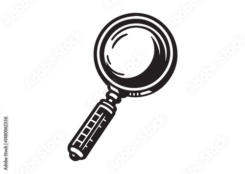 Magnifying Glass Icon, Magnifying Glass Silhouette Vector