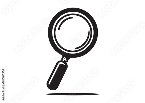 Magnifying Glass Icon, Magnifying Glass Silhouette Vector