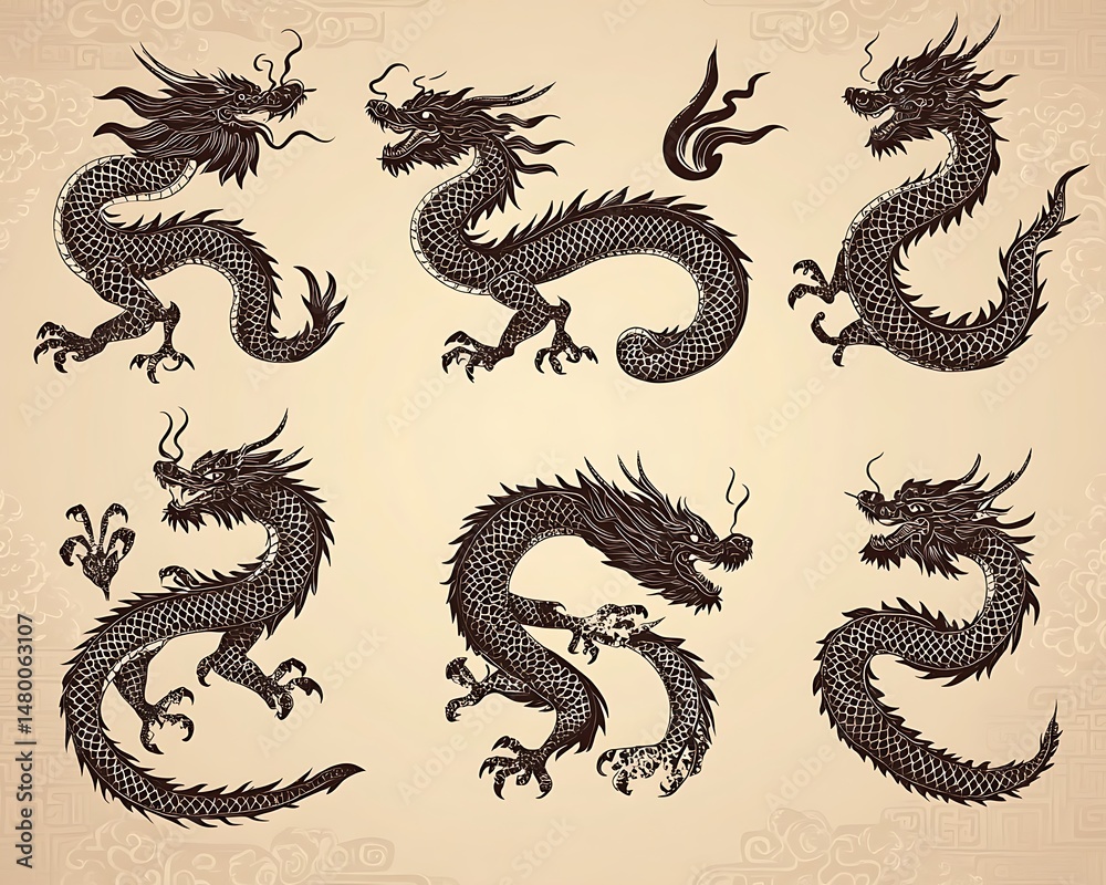 Obraz premium Dragon illustrations