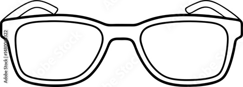 Eyeglasses Folded Line Art Vector Illustration