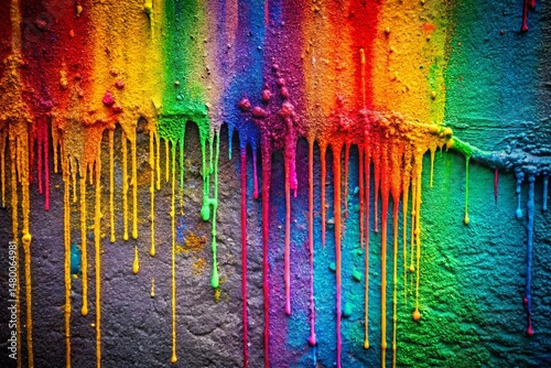 Bold Spray Paint Textures on Concrete: Urban Graffiti Art Background