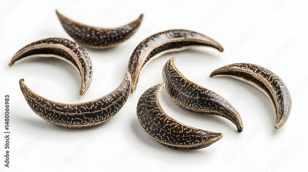 Obraz premium Leeches Medicinal Brown Patterned Isolated on White Medicine Therapy