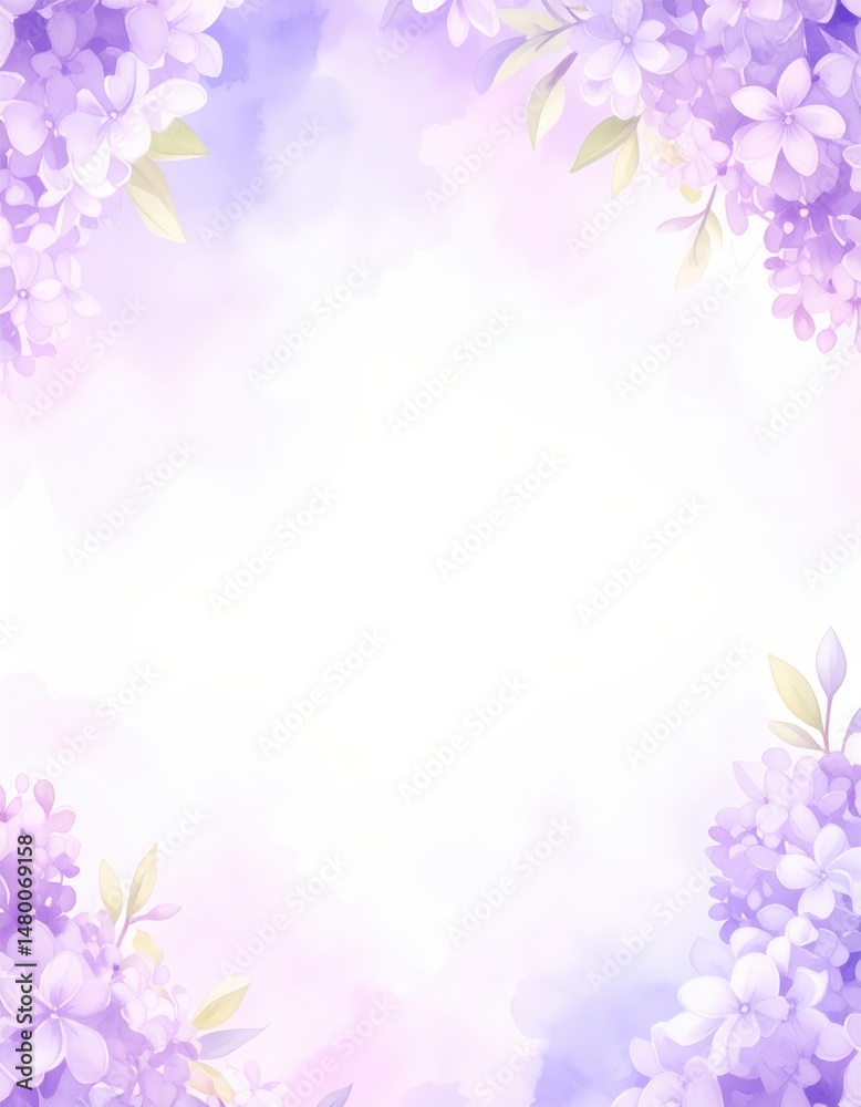 Fototapeta premium A vibrant background filled with delicate lila flowers in various shades, creating a soft, inviting atmosphere, perfect for adding your text or message.