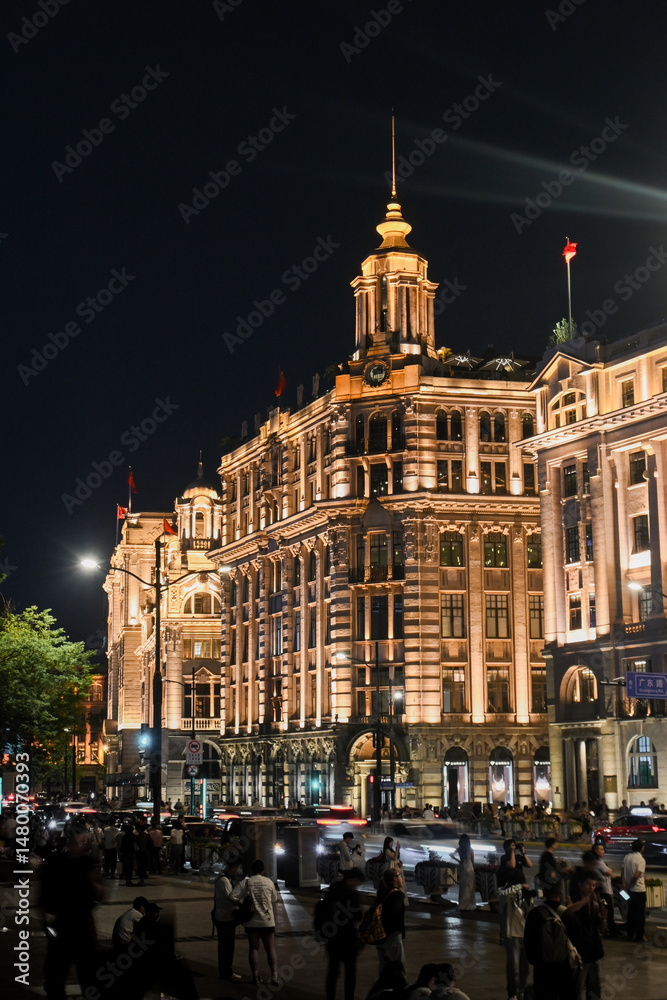 Naklejka premium 上海夜景・外灘の西洋建築