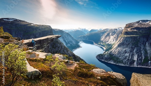 trolltunga norway vacation hiking adventure in fjord landscape