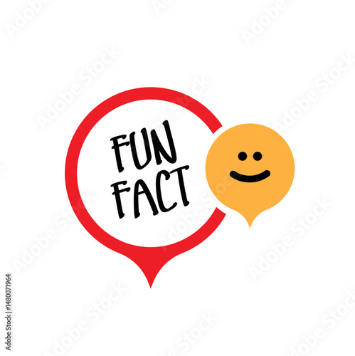 fun fact sign on white background	