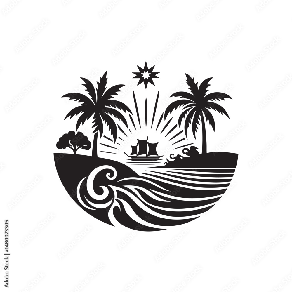 Obraz premium Queensland Day Silhouette Vector Illustration, Solid White Background.