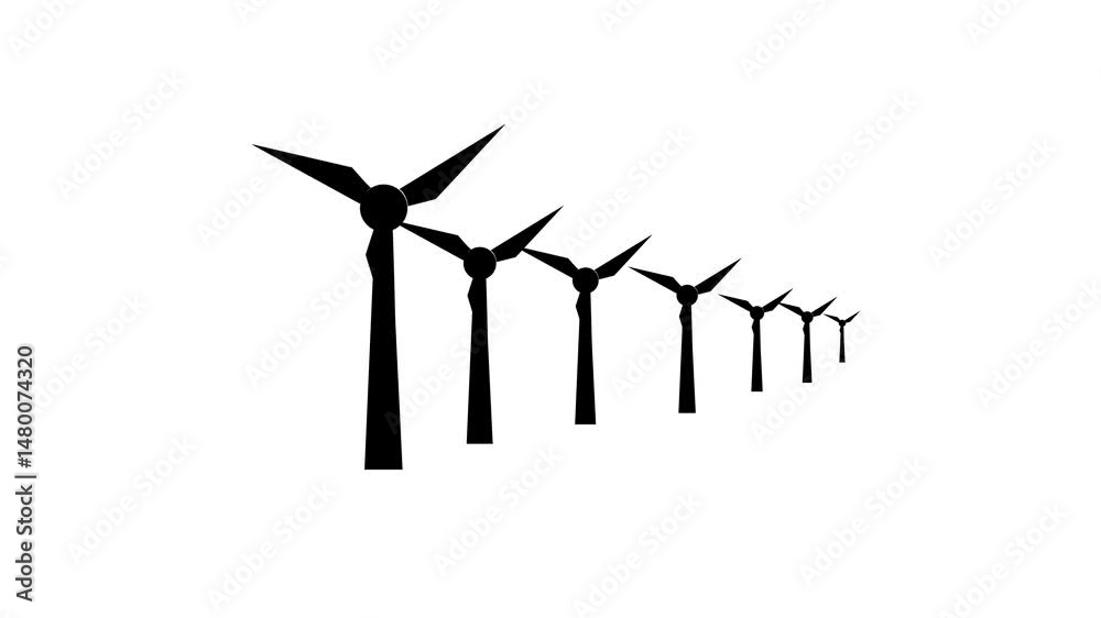 HUD Hologram screen, Renewable ecological energy. sustainable green energy industry concept Wind turbines with the white screen background, Wind Turbine with Green Screen Background, Wind power
