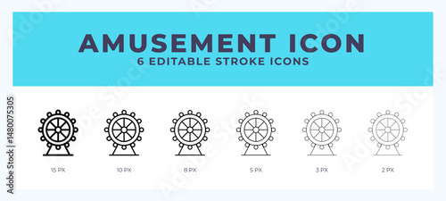 Amusement line icon for websites and apps. Vector illustration with editable stroke.