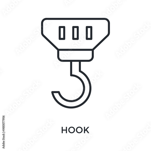 Hook Icon Outline Style. Vector Illustration For Graphic Design