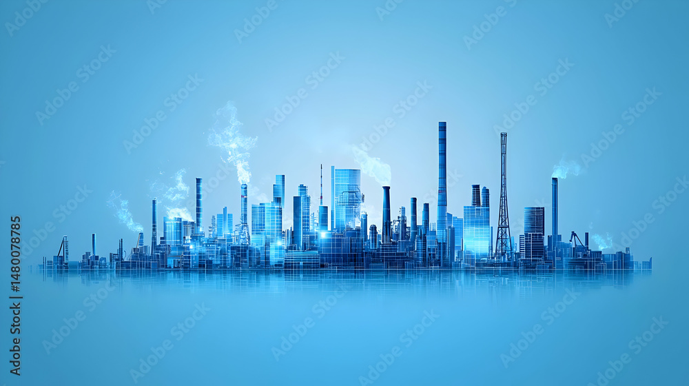 Fototapeta premium Abstract Industrial Cityscape Illustration