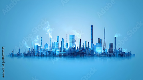 Abstract Industrial Cityscape Illustration
