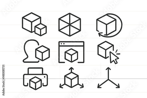 Conceptual representations of three-dimensional objects and interactions in graphic design