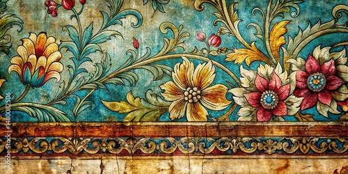 Distressed Botanical Fabric Texture Architectural Photography