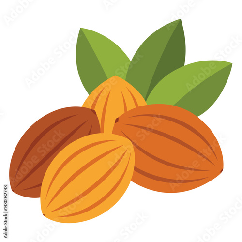 Food and drink logo icon Vector almond and nut bundle icon