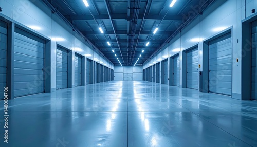 Wallpaper Mural Spacious and Bright Storage Facility Interior with Concrete Floors Torontodigital.ca