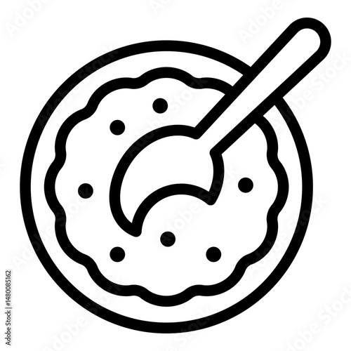 Porridge icon. Vector line icon