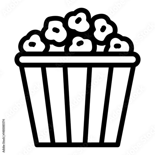 Popcorn icon. Vector line icon