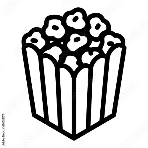 Popcorn icon. Vector line icon