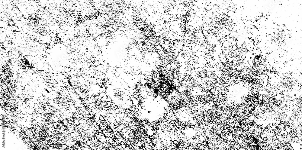 Fototapeta premium Dust old damage Dirty grainy halftone vector texture overlay. Monochrome abstract splattered background overlay vector textures.